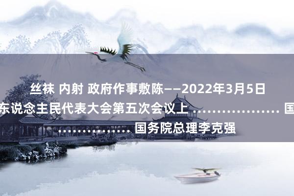 丝袜 内射 政府作事敷陈　——2022年3月5日在第十三届寰宇东说念主民代表大会第五次会议上 ……………… 国务院总理　李克强