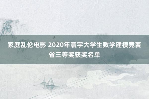 家庭乱伦电影 2020年寰宇大学生数学建模竞赛省三等奖获奖名单