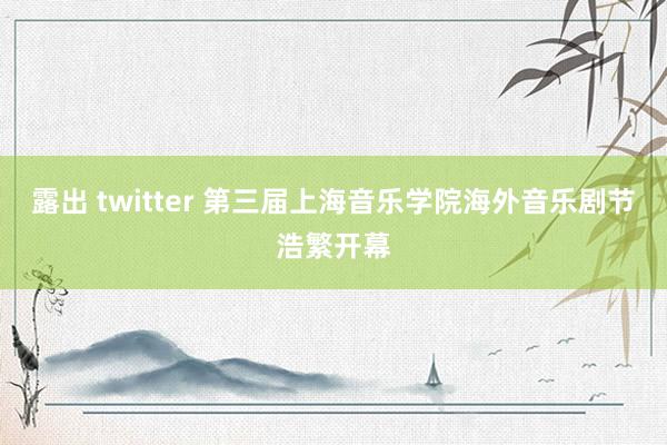 露出 twitter 第三届上海音乐学院海外音乐剧节浩繁开幕