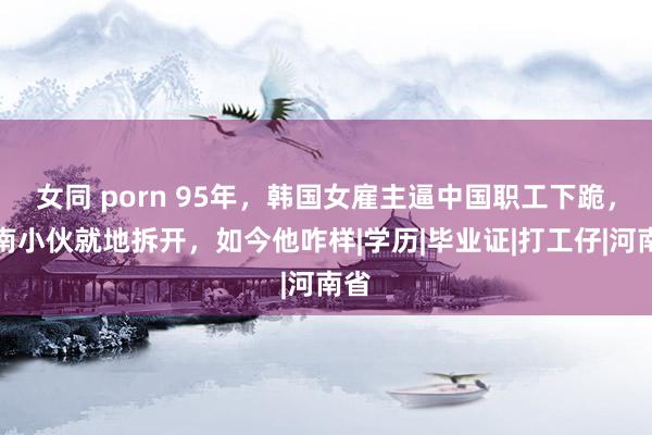 女同 porn 95年，韩国女雇主逼中国职工下跪，河南小伙就地拆开，如今他咋样|学历|毕业证|打工仔