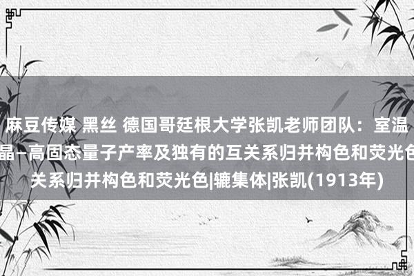 麻豆传媒 黑丝 德国哥廷根大学张凯老师团队：室温下小分子自拼装造成球晶—高固态量子产率及独有的互关系