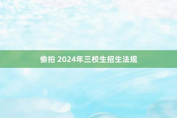 偷拍 2024年三校生招生法规